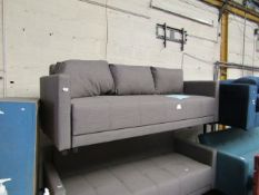 | 1X | MADE.COM FABRIC THREE SEATER SOFA | INCLUDES FEET AND NO MAJOR DAMAGE | RRP £699 |