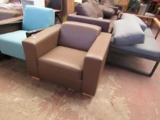 1 x LOFT INTERIORS Roma Armchair in BROWN Bonded Leather RRP ô?150 SKU LOF-SF100041-3 TOTAL RRP ô?