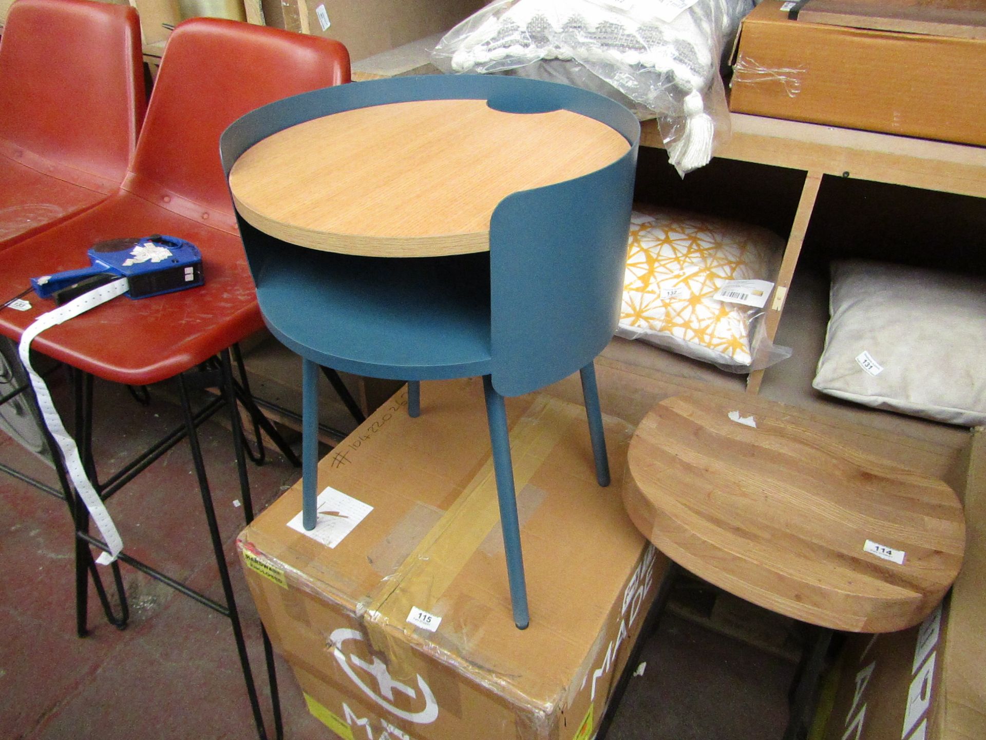 1 x Made.com MADE Essentials Ooty Bedside Table Teal RRP œ99 SKU MAD-STBOOT002BLU-UK TOTAL RRP œ99