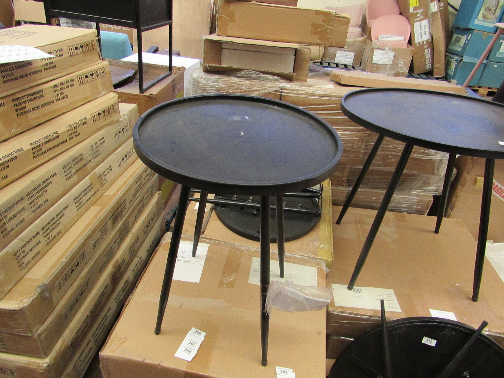 | 1X | COX & COX ROUND INDUSTRAIL SIDE TABLE - SMALL | UNCHECKED & BOXED | RRP ?95 |