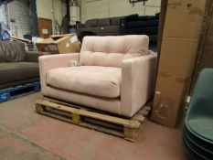 | 1X | SWOON PINK VELVET SMALL LOVE SEAT | NO MAJOR DAMAGE | RRP £1049 |