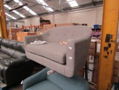 | 1X | MADE.COM GREY FABRIC LOVESEAT | NO MAJOR DAMAGE AND NO FEET | RRP £399 |