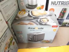 |1x DREW& COLE BRUSHED CHROME RAPID 2 SLICE TOASTER-| UNCHECKED & BOXED - RRP £40 |