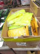 Box Containing Approx 10 + Various Assorted Work Clothing, Hi-Visibility, Durable - Sizes &