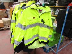 L.Brador - 3M Scotchlite Reflective Material Hi-Vis Yellow Work Jacket With Utility Pockets - Size