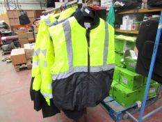 Scuders - 2-Toned 3M Scotchlite Reflective Material Hi-Vis Yellow Work Gilet/Body Warmer - Size