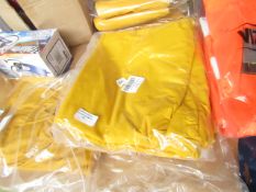 2x PVC Work Trousers - Light Yellow Mustard - Size 2XL - Unused & Packaged.