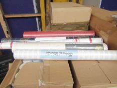 Box of Assorted WallPaper Rolls - Colour/Design/ Roll Length May Differ - All Appear to Look Unused,