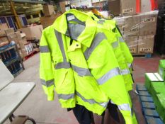 Vizlite - 3M Scotchlite Reflective Material Hi-Vis Yellow Work Jacket With Hood - Size Small -