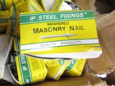 8x IP Steel Fixings - Washered Masonry Nail's (3.7 X 35mm) Boxes Of 100 - Unused & Boxed.