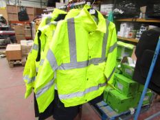 Vizlite - 3M Scotchlite Reflective Material Hi-Vis Yellow Work Jacket - Size Medium - Unused.