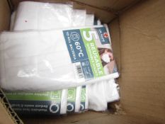 1x Box containing approx 50 packs of 5 reuseable face masks - new & packaged.