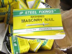 8x IP Steel Fixings - Washered Masonry Nail's (3.7 X 35mm) Boxes Of 100 - Unused & Boxed.