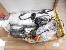 1x Set of 4 cctv digital camera with power supply - untested & boxed.