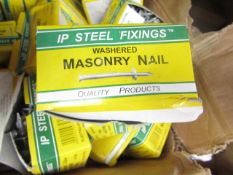 8x IP Steel Fixings - Washered Masonry Nail's (3.7 X 35mm) Boxes Of 100 - Unused & Boxed.