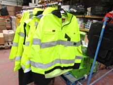 L.Brador - 3M Scotchlite Reflective Material Hi-Vis Yellow Work Jacket With Utility Pockets - Size