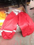 3x Adventure Line - Pvc Over Trousers Red With Hi-Vis Stripe - Sizes Assorted (Will Be Picked At