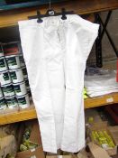 2x Benchmark - White Work Trousers - Size 52R - Unused.