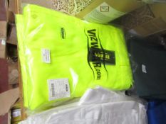 3x Vizwear - Hi-Vis Yellow Cargo Work Trousers - Size 4XL - Unused & Packaged.