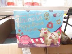 1x Decorate your own unicorn piggy bank - new & packaged.