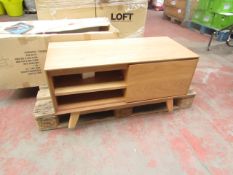 1x LOFT INTERIORS Boa Tv Unit 2-Shelf 1 Drawer Natural Oak ( 900 X 400 X 450 CM ) This lot is a