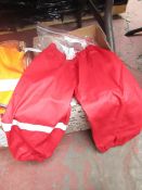 3x Adventure Line - Pvc Over Trousers Red With Hi-Vis Stripe - Sizes Assorted (Will Be Picked At