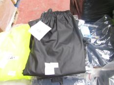 2x Adventure Line - Pvc Over Trousers Black With Hi-Vis Stripe - Size 140/146 - Unused & Packaged.