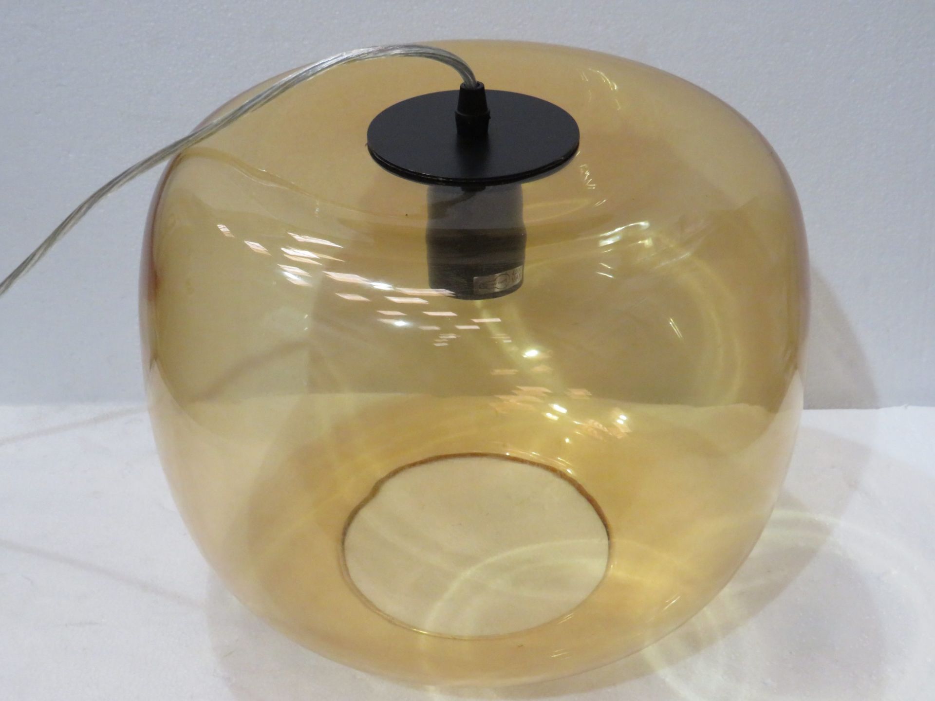 Chelsom Ceiling Lamp with Smoke Glass Shade. Model GP/2/AM