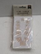 24x Packs of 30 table numbers