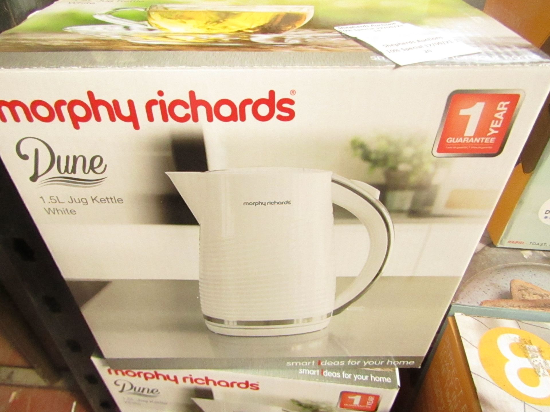 Morphy Richards Dune 1.7L white kettle, brand new and boxed. RRP £32.99