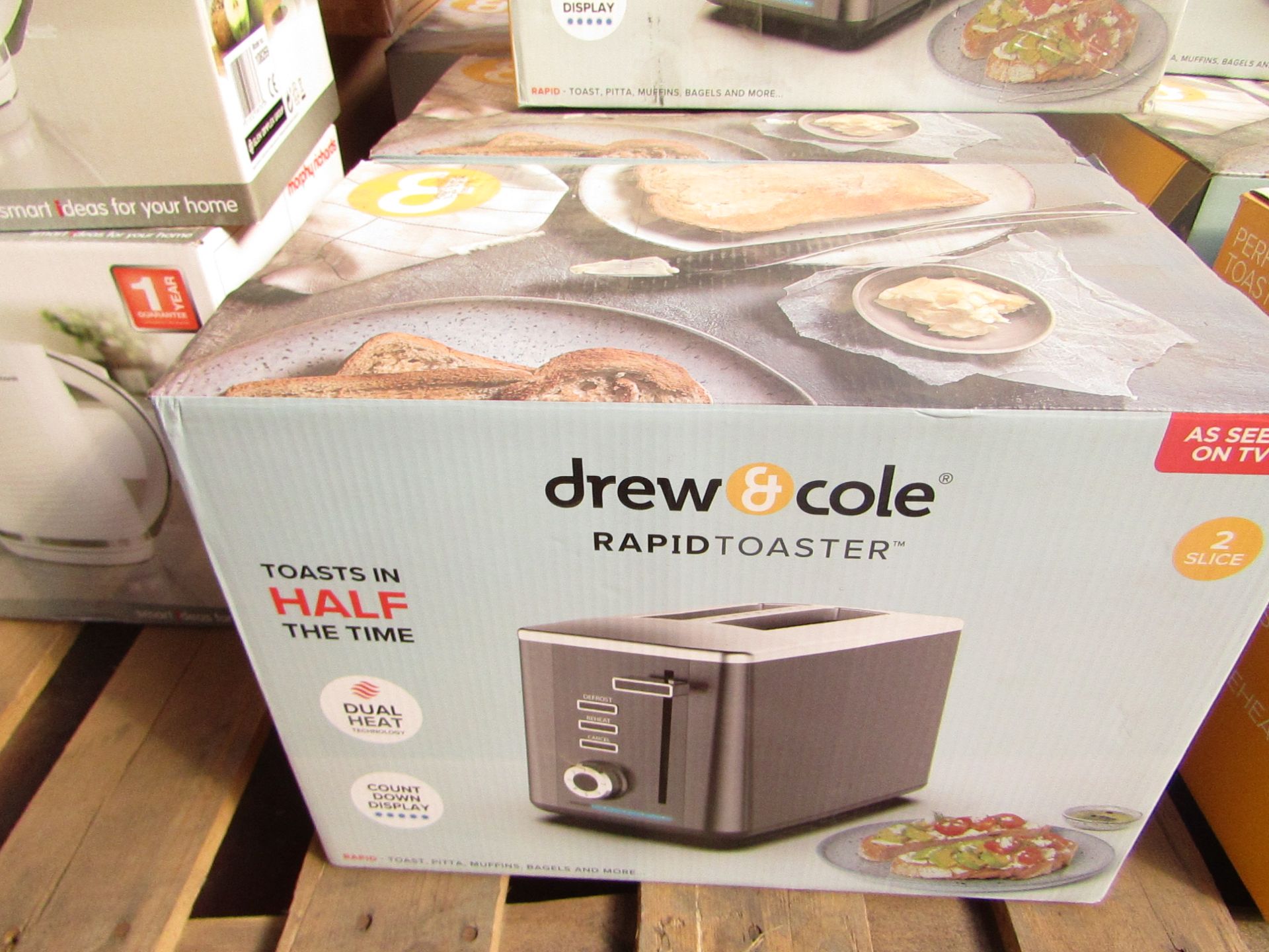 | 1x | DREW AND COLE RAPID 2 SLICE TOASTER | REFURBISHED AND BOXED | NO ONLINE RESALE | SKU - |