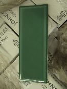 10 packs of 17, 400x150 Johnson Glazed Bevelled Edge Wall Tiles, Thyme (green) in colour, these