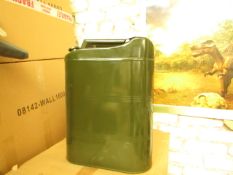 Military Style 20 Litre Metal Jerry Can - RRP £20 - Good Condition.