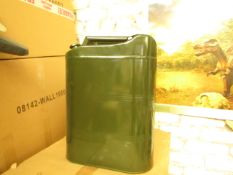 Military Style 20 Litre Metal Jerry Can - RRP £20 - Good Condition.