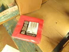 Box of 12x Packs of 20 Beverage Napkins, Apple Red - New & Boxed.