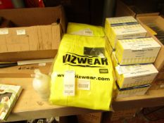 2x Vizwear - Hi-Vis Yellow Polycotton Trousers - Size 3XL - New & Packaged.