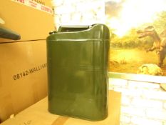 Military Style 20 Litre Metal Jerry Can - RRP £20 - Good Condition.