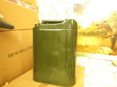 Military Style 20 Litre Metal Jerry Can - RRP £20 - Good Condition.