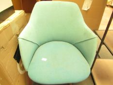 | 1X | MADE.COM LULE OFFICE CHAIR | MINERAL BLUE & EMERALD GREEN | NEEDS A CLEAN & LOOKS UNUSED |