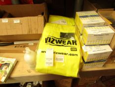 2x Vizwear - Hi-Vis Yellow Polycotton Trousers - Size 3XL - New & Packaged.