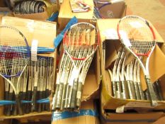 1X LANWEI TENNIS RACKET, LOOK NEW WITH PLASTIC STILL ON HANDLE, MAY HAVE DIRTY MARKS, UNCHECKED & NO