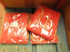 3x Packs Of 10 Large Jute Bag Pouch Drawstring Solid Red - New & Packaged.