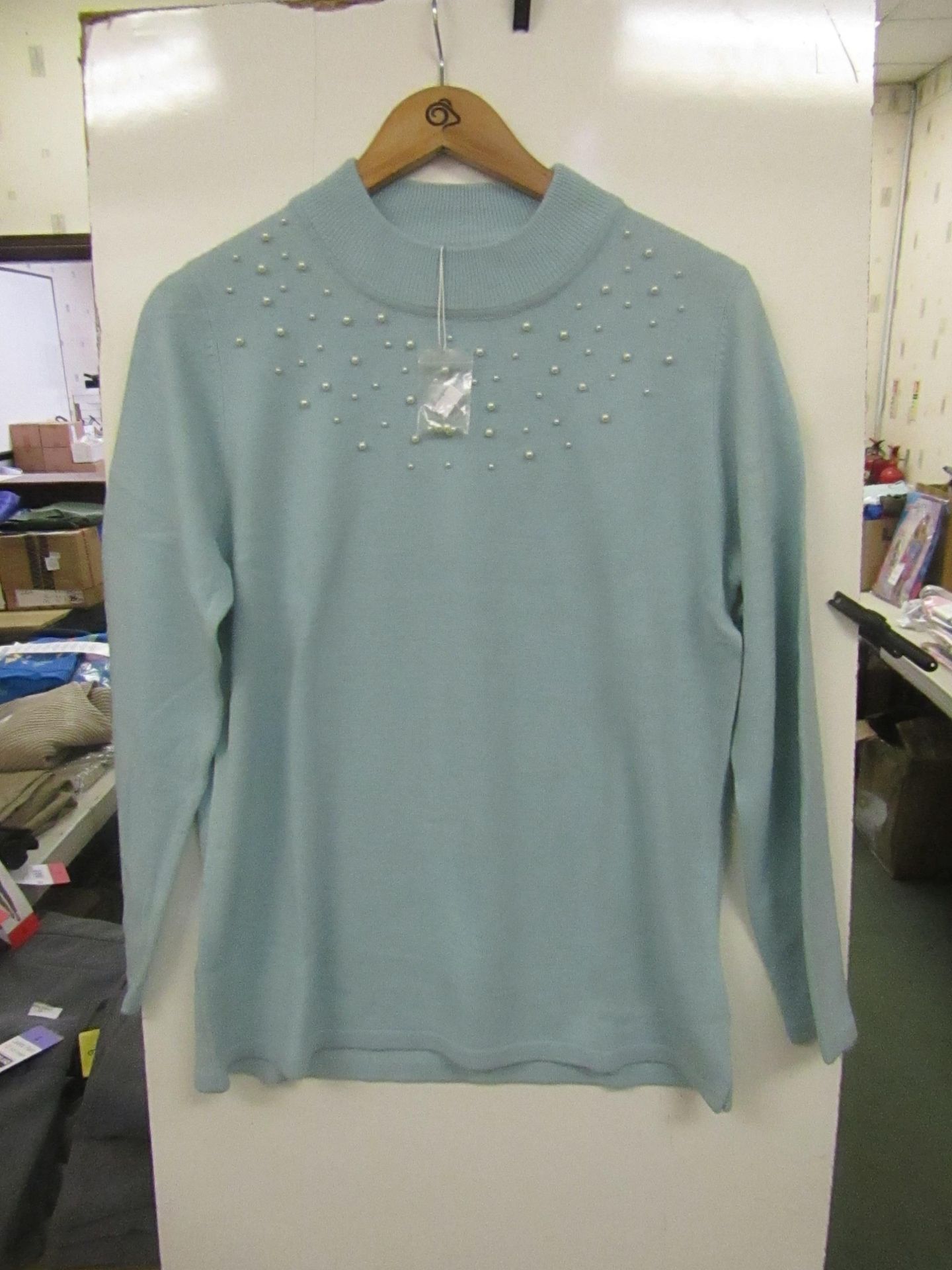 Damart Sweater with Pearls embelishments, new size 10-12