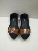 3x Pairs of ladies brown band dolly shoes, size37, new & packaged.