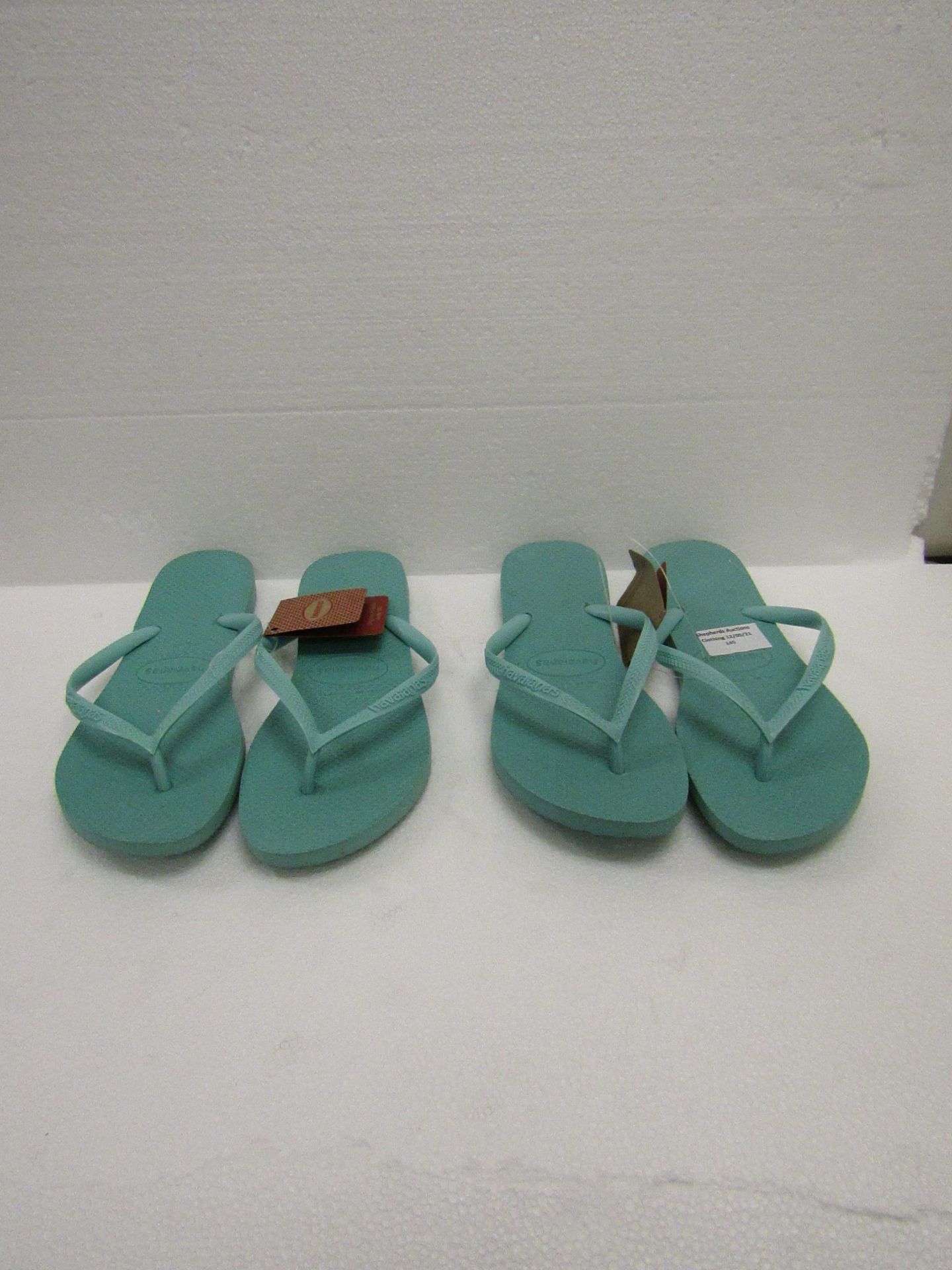 2x Pink Havainas Green Flip Flops Size Eu 35/36 new with tag