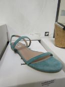 L K Bennett London River Light Blue Suede Shoes size 37 RRP £150 new & boxed see image for design