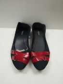 3x Pairs of ladies red band dolly shoes, size 41, new & packaged.