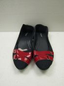 3x Pairs of ladies red band dolly shoes, size 39, new & packaged.