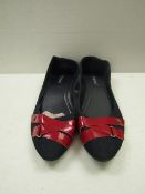 3x Pairs of ladies red band dolly shoes, size 38, new & packaged.