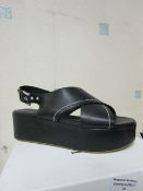 L K Bennett London Sima Black Veg Leather Shoes size 40 RRP £250 new & boxed see image for design